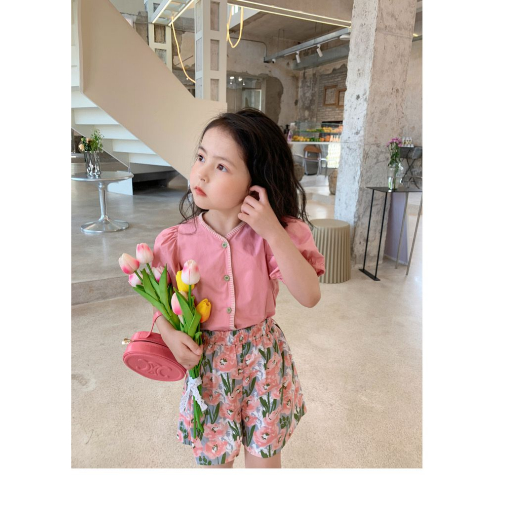 Setelan Anak Perempuan Rok Motif Orchid Flowers