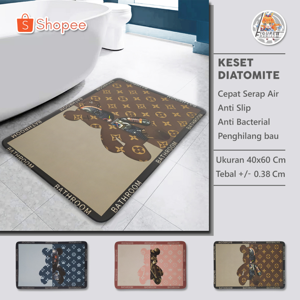 Figure Maniac - Keset Karakter Diatomite Keset Kamar Mandi Anti Slip Lembut Keset Nyerap Air