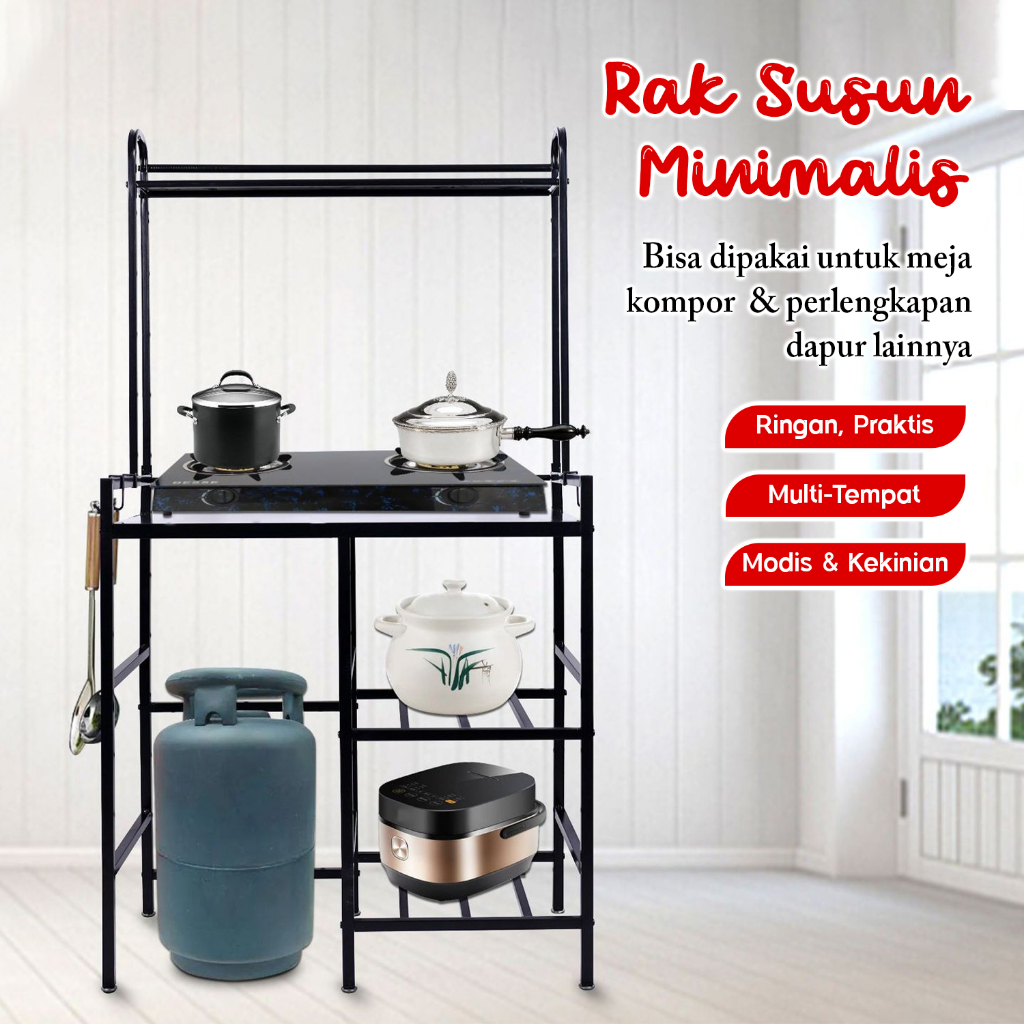 Rak Minimalis / Meja Dapur / Meja Kompor/ Meja Racik/ Rak Dapur Rak Panci Oven Microwave / Rak Penyimpanan Rumah Tangga / SK-B