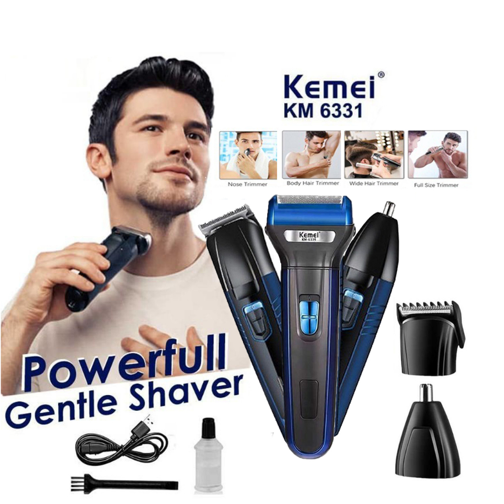 Alat Cukur Rambut Kemei KM6331 Clipper 3 in1 Professional Mens