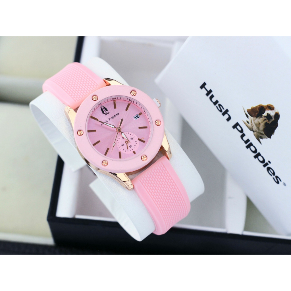 NEW ( BISA COD ) JAM TANGAN WANITA HUSH PUPIES RUBBER HP-4408