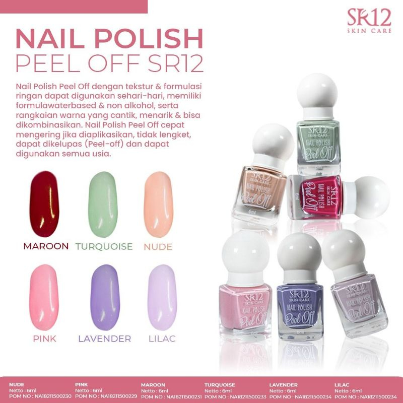 QEILA - SR12 NAIL POLISH PEEL OFF | KUTEK HALAL BY SR12