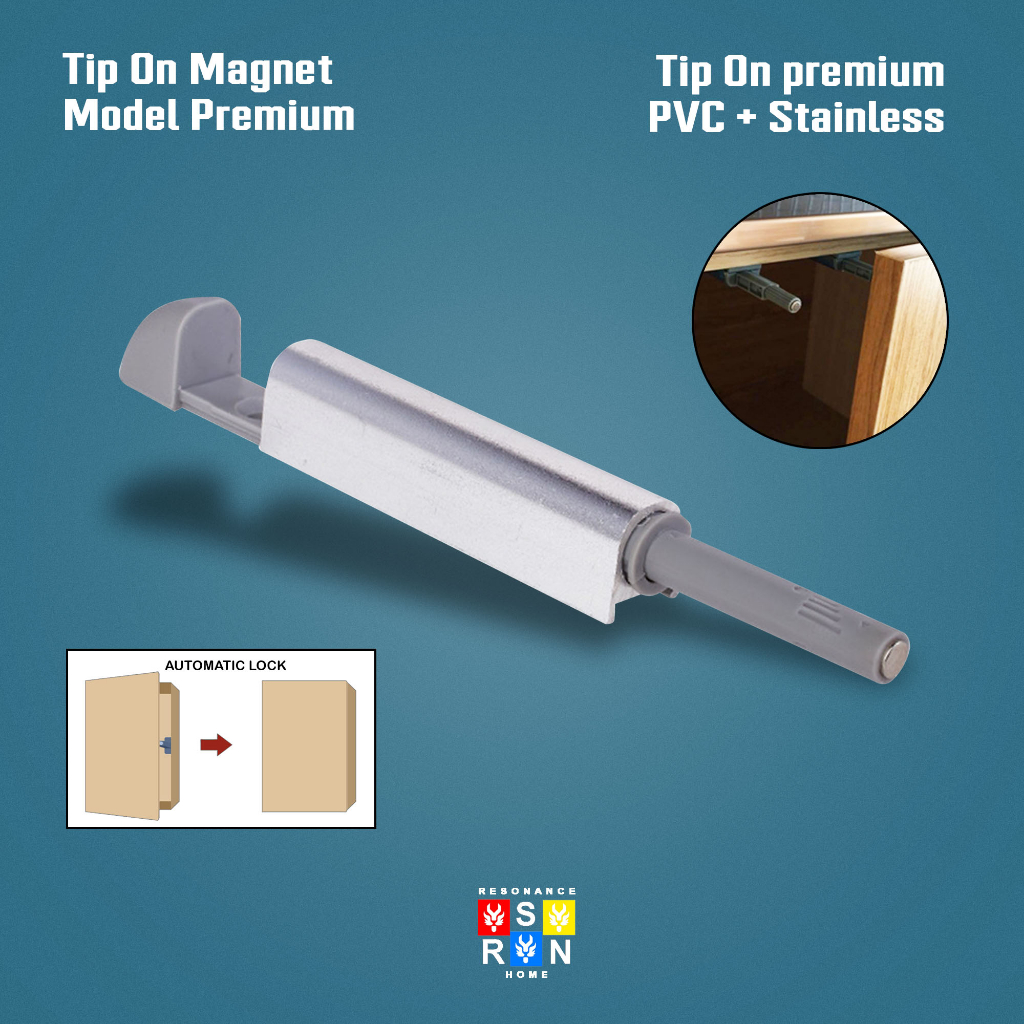 Push To Open Tip On Magnet Self Rebounder Premium Damper Catches Pintu Lemari Laci / Drawer Magnet Resonance Home