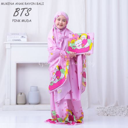 Mukena anak crinkle Travel Size motif 4-12thn cantik lucu perempuan X6D4 katun Airflow Lesty bordir 