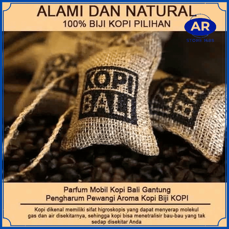 AR PENGHARUM ORGANIK WANGI RASA KOPI BALI / PENGHARUM RUANGAN PARFUM MOBIL GANTUNGAN / PENGHILANG AROMA BAU MOBIL LEMARI BIJI KOPI BALI