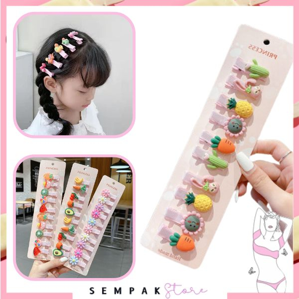 SS Jepit Rambut Anak Motif 3D Aksesoris Rambut Anak Perempuan Lucu Karajter Buah Dan Bunga Hair Clip Anak Jepitan Rambut Lucu Korean Style
