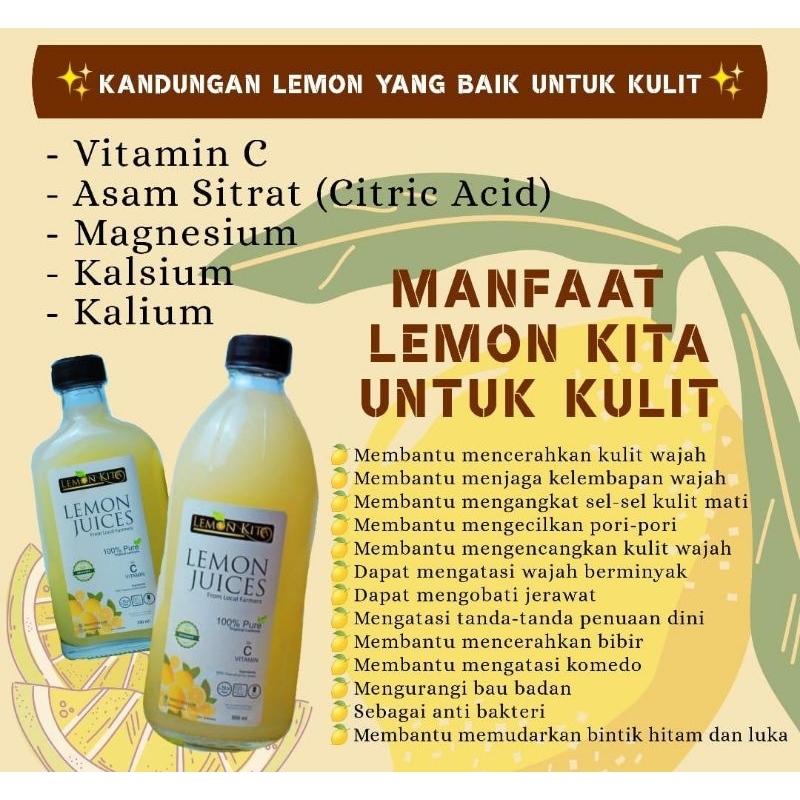 

Lemon Juices - LEMONKITA - Perasan lemon organik murni 100%