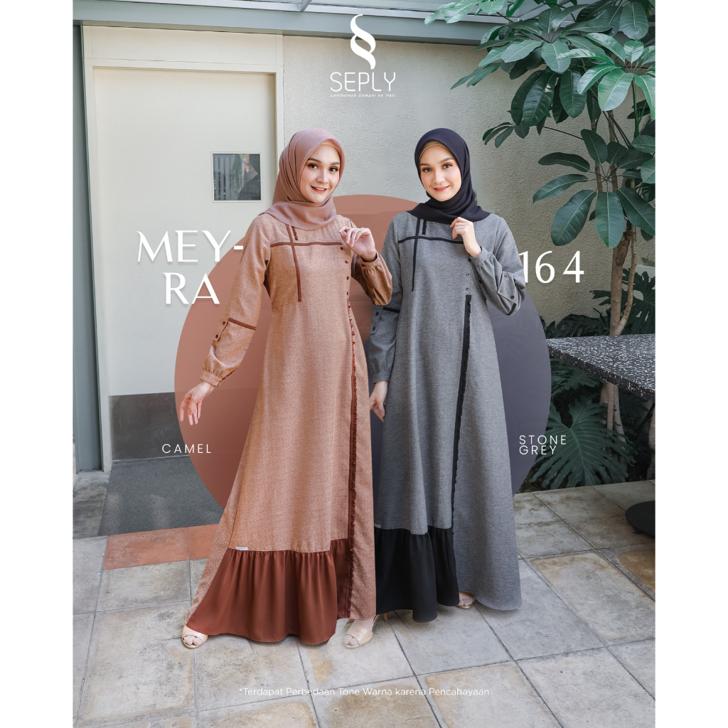 MEYRA 164 STONE GREY, CAMEL KASUAL DRESS, DAILY DRESS, GAMIS HARIAN, GAMIS KONDANGAN DLL SEPLY