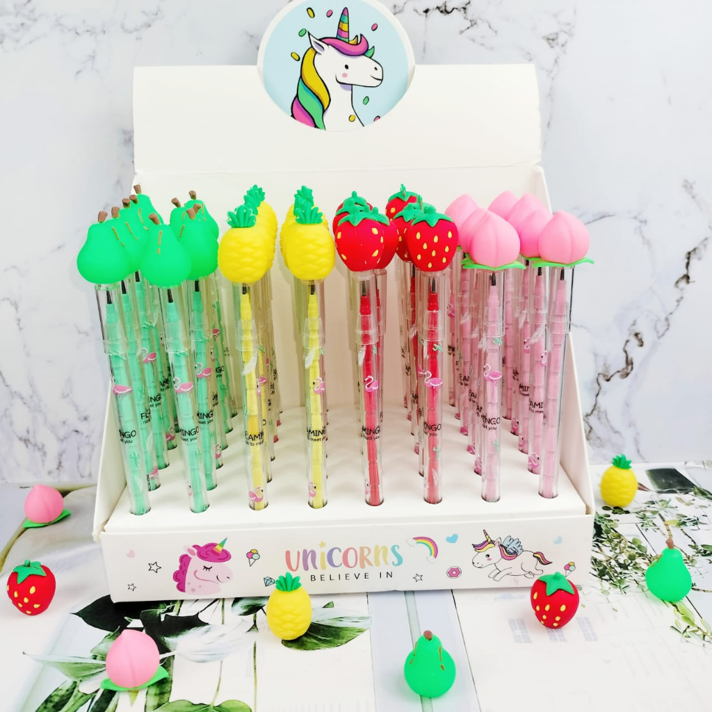 

Pensil Susun Buah versi 2 / Pensil Sambung Fruit lucu cute harga Murah / Pensil Motif Buah-Buahan unik imut Alat Tulis Sekolah Anak Kekinian bisa Grosir dan COD