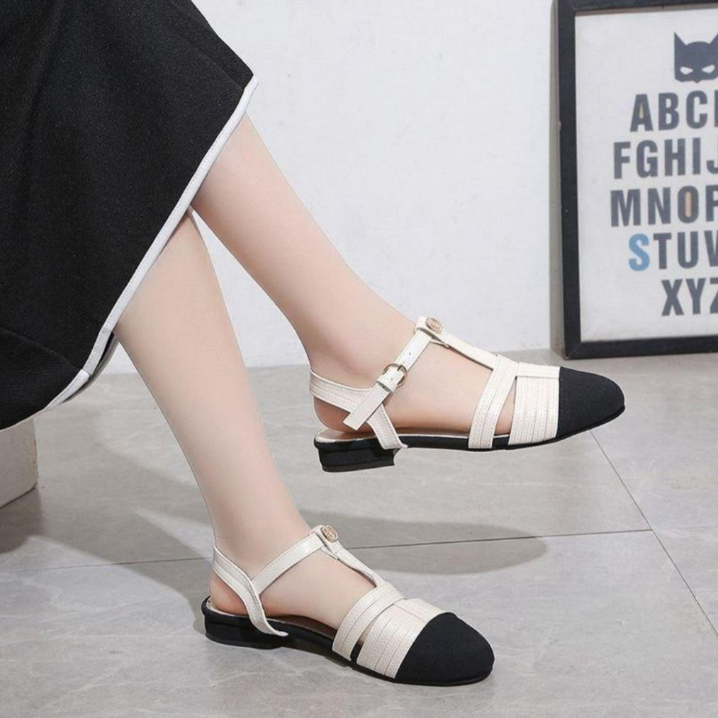Sandal Tali Wanita Fashion Import Sendal Flat Tara Bisa COD (With Box)