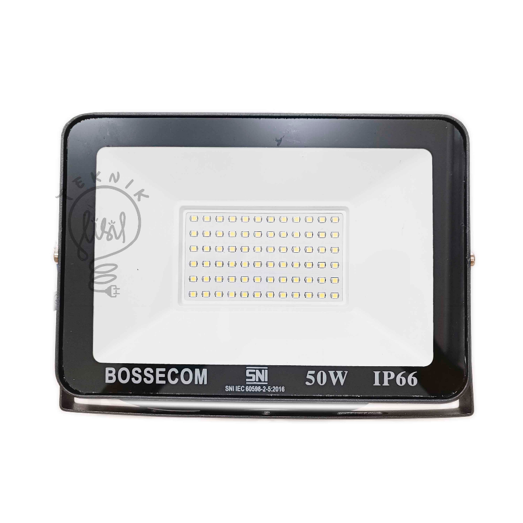 LAMPU SOROT LED BOSSECOM FLOOD LIGHT TEMBAK 50 WATT 50W PUTIH COOL DAYLIGHT 6500K