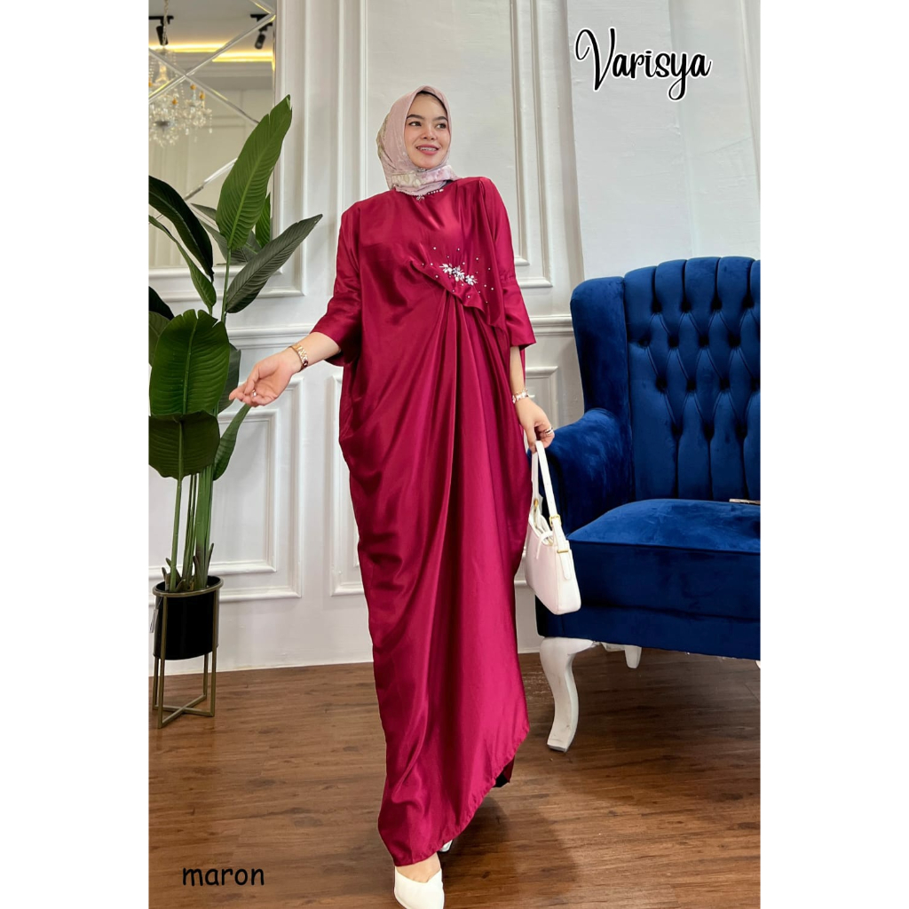 KAFTAN MUSLIMAH VARISYA PAYET MUTIARA CANTIK