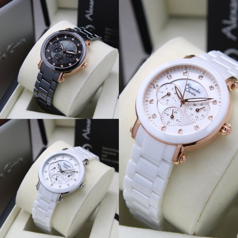 SERIES CERAMIC JAM TANGAN WANITA ALEXANDRE CHRISTIE AC 2377 / AC2377 / AC2517 / AC 2517 / AC2807 / AC 2807 CERAMIC ORIGINAL GARANSI RESMI 1TAHUN