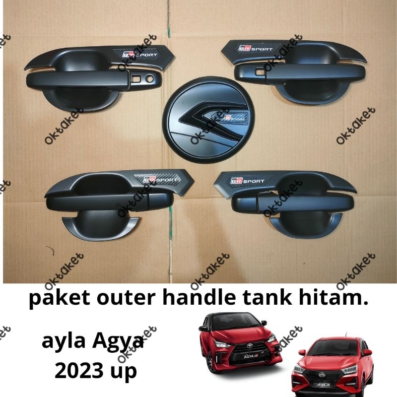 paket outer handle tank cover Agya Ayla 2023 2024 2025 Gr Sport Hitam Chrome carbon