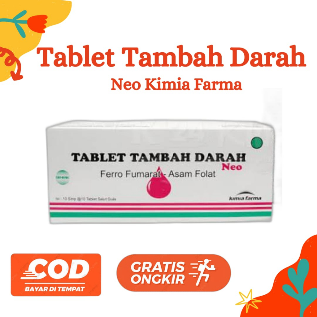 Tablet tambah darah neo kimia farma 1 box isi 100 tablet/penambah darah ibu hamil/ vitamin tambah da