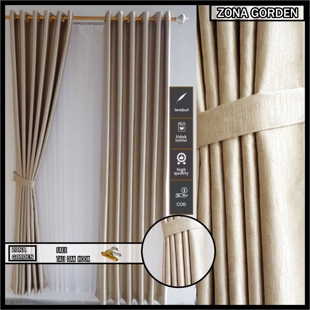 Gorden Blackout polos gold mewah murah model terbaru