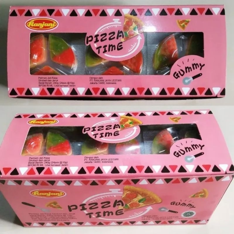 

RANJANI PIZZA TIME Permen Gummy Candy Bentuk Pizza BOX isi 24Pcs