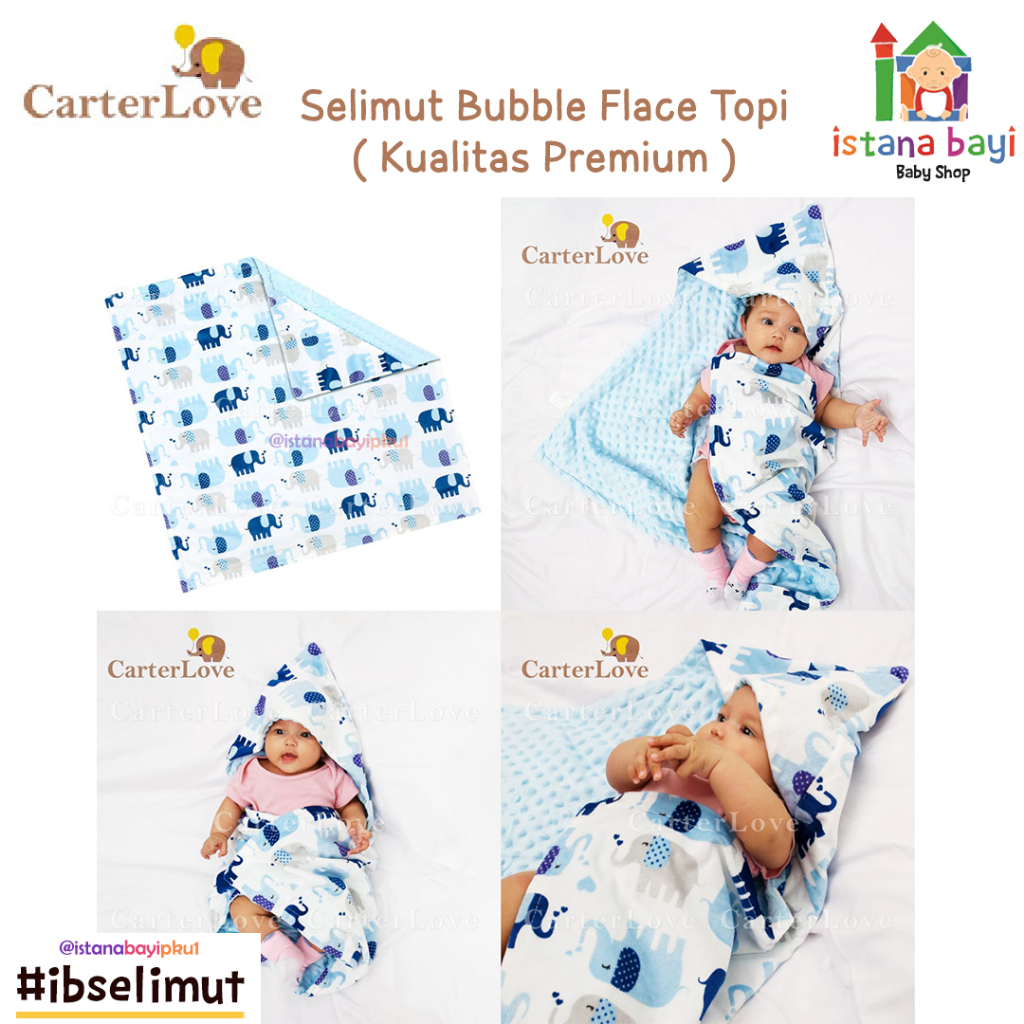 Carterlove Selimut Topi double flecee Cotton Face - Selimut Topi bayi premium
