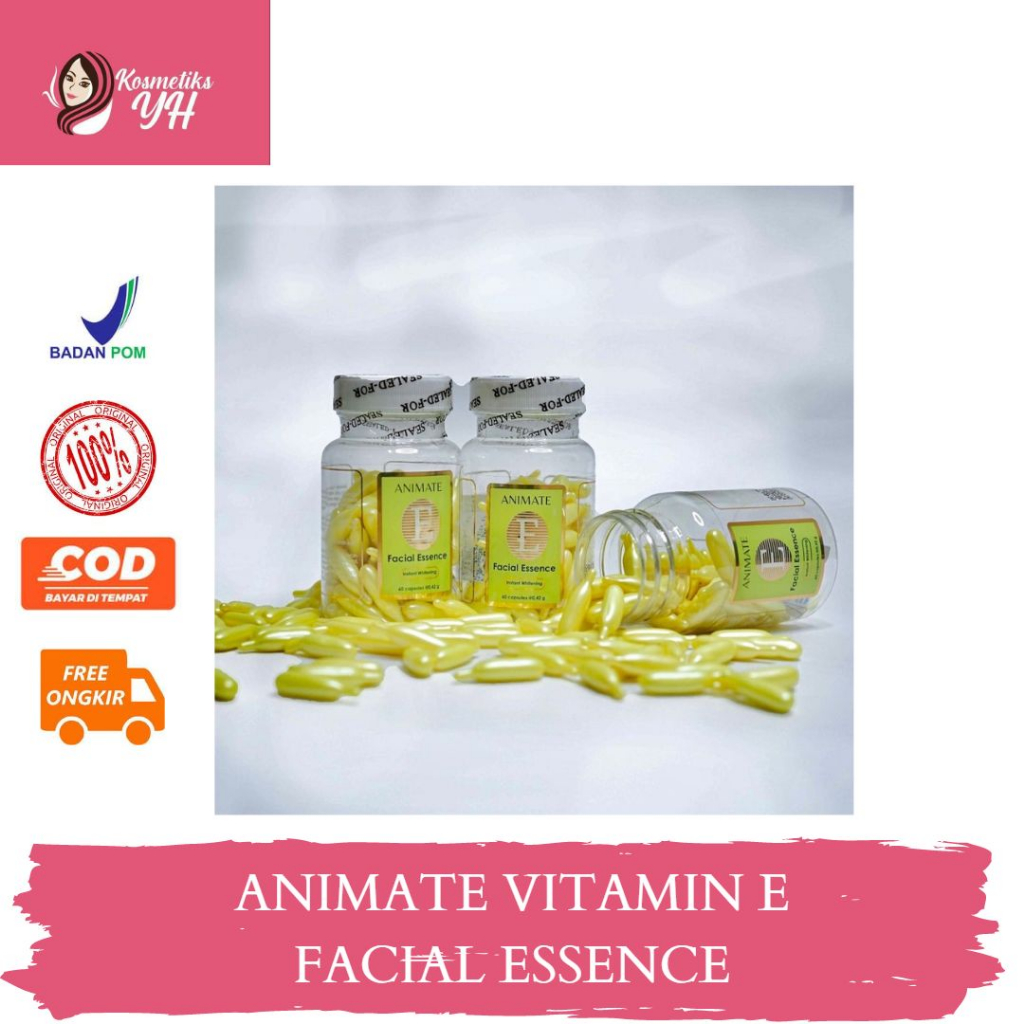ANIMATE FACIAL ESSENCE VITAMIN E ATAU ANIMATE KAPSUL VITAMIN E UNTUK WAJAH MENCERAHKAN DAN MELEMBABK