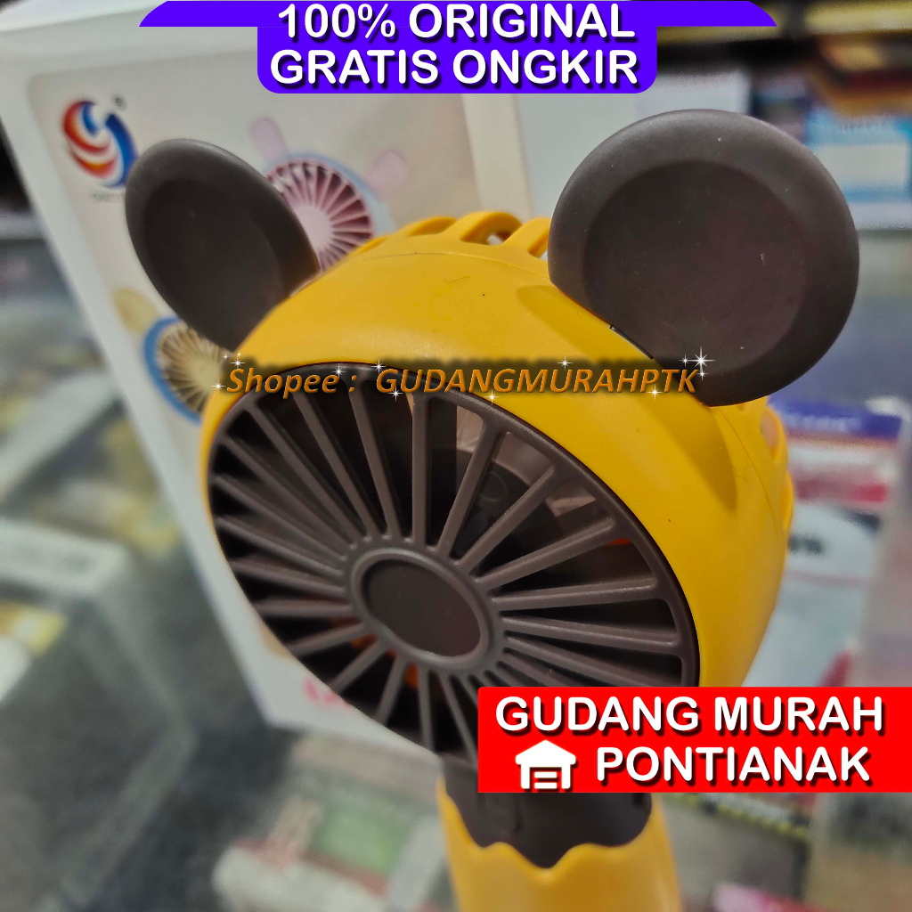 Kipas Cas Bisa Bawa Bawa Minifan Charge Portable Model Jerry Mouse Kuala Warna Random Angin kencang dan lembut