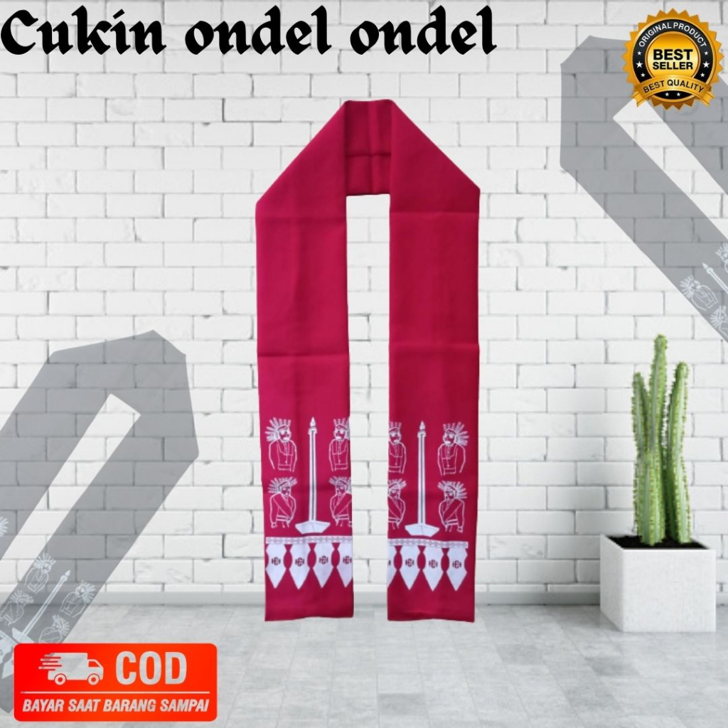 Peci Ondel ondel + Selendang Ondel&quot; / Selendang Betawi / Selendang Ondel ondel / Cukin Batik / Cukin Betawi