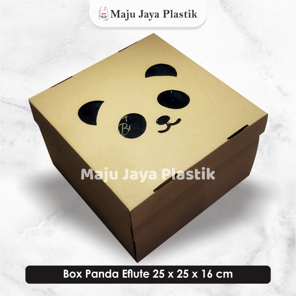 

Box Corrugated 25x25x16 cm Motif PANDA E-FLUTE Kardus Corrugated Cake Box Kue Tart Dus Kotak hampers