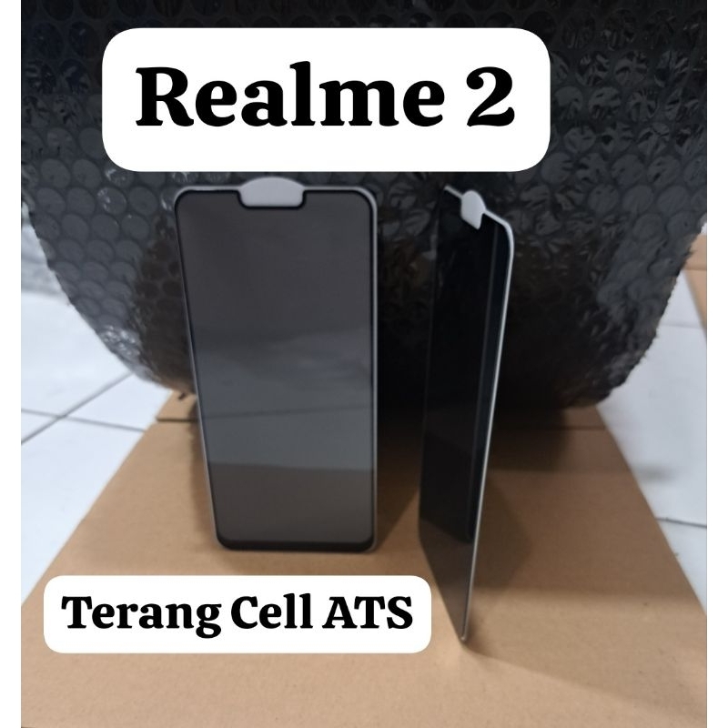 TEMPERED GLASS FULL KACA PRIVACY ANTI-SPY REALME 2