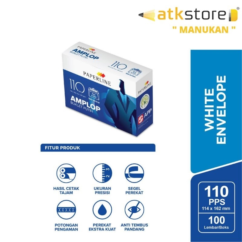 

Amplop Paperline Putih Type 104 - 110 - 90 || Amplop Putih Polos paperline