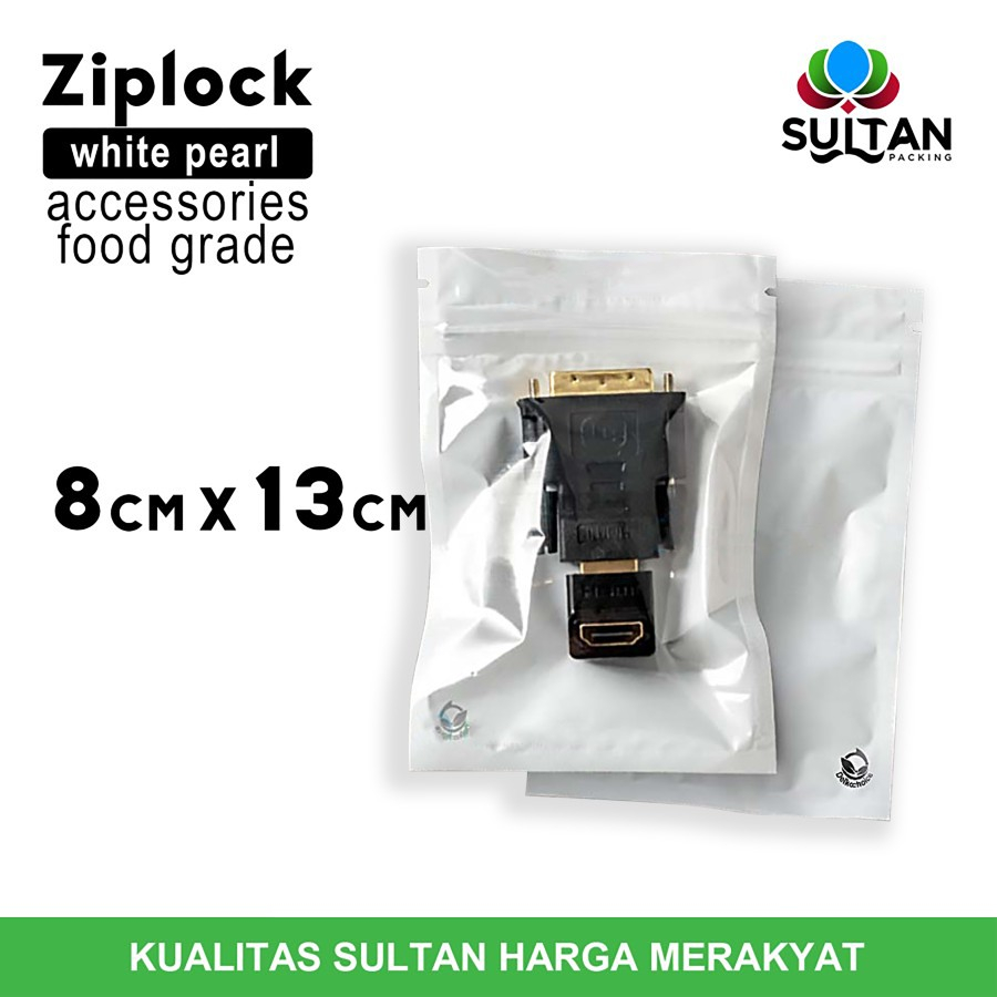 

PLASTIK KLIP ZIPLOCK BAG 8x13cm WHITE PEARL KEMASAN AKSESORIES DELKOCHOICE PREMIUM TERMURAH