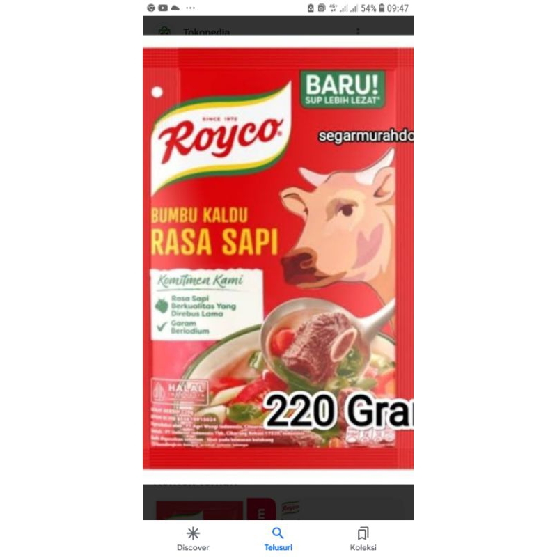 

royko kaldu sapi 220g