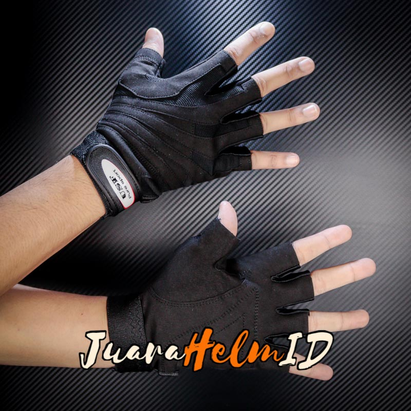 USF GLOVE KNUCKLE HF HALF / BLACK / SARUNG TANGAN