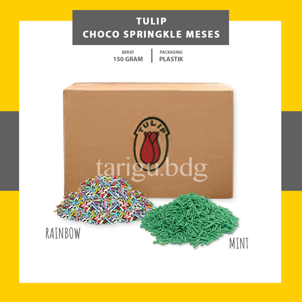 MINT MESES TULIP 150GR - MISES WARNA MESES WARNA MESES MINT MISES MINT - CHOCOLATE RICE SPRINKLES - MEISES COKELAT BUTIR