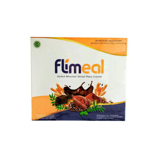 

FLIMEAL SERBUK MINUMAN SEREAL RASA COKELAT SUSU PENGGANTI MAKANAN (MEAL REPLACEMENT) PER BOX ISI 12 SACHET 50 GRAM