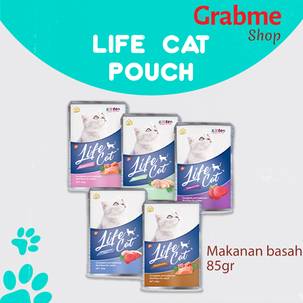 Makanan kucing basah murah Life Cat Pouch 85g All Varian