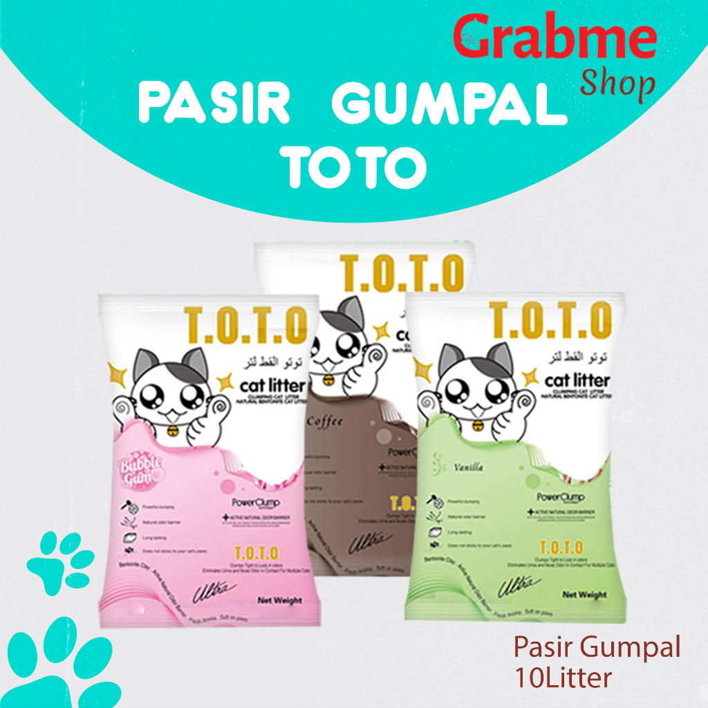 Pasir kucing gumpal wangi TOTO 10L ALL VARIAN ( GRAB GOSEND )