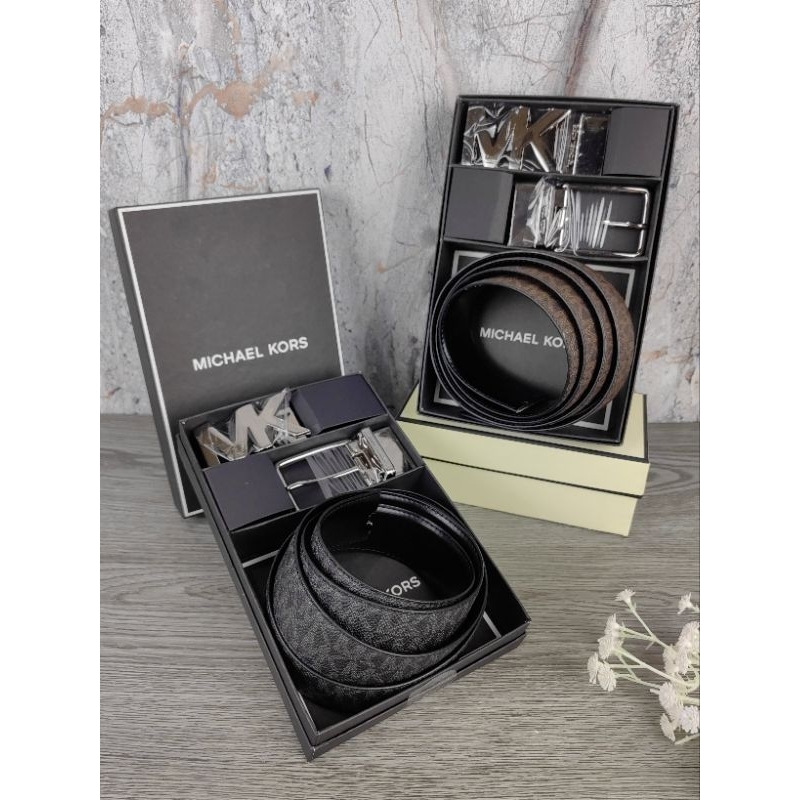 MK 4IN1 Dress Belt Signature Brown Black