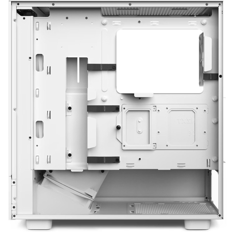 Casing NZXT H5 Flow RGB White - Mid-Tower Airflow Case with RGB Fans