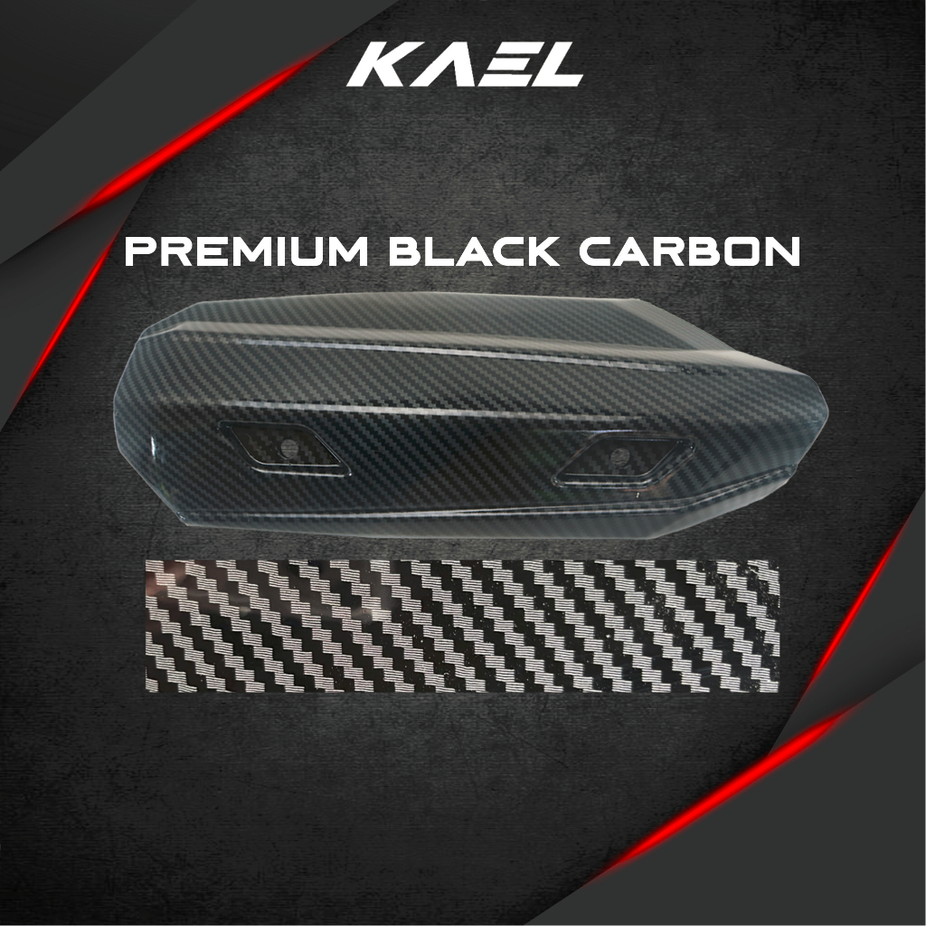 Cover Tutup-Penutup-Tameng Pelindung Knalpot-Kenalpot-Muffler Premium Black Carbon-Karbon 7 Xeon 125 RC-GT