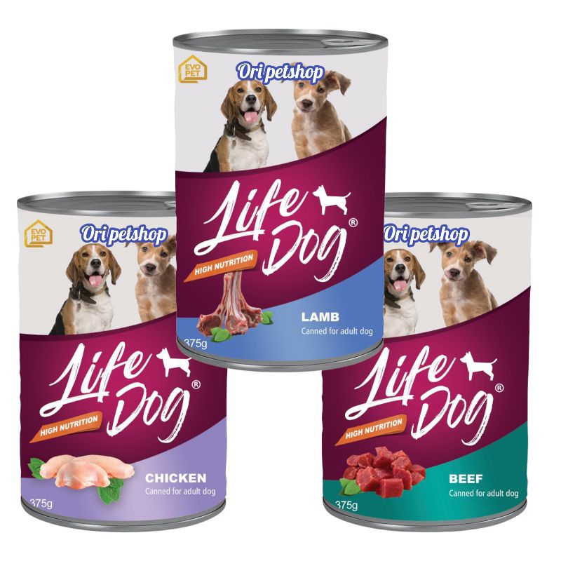 LIFE DOG WET FOOD 375 GR - MAKANAN BASAH ANJING KALENG 375GR