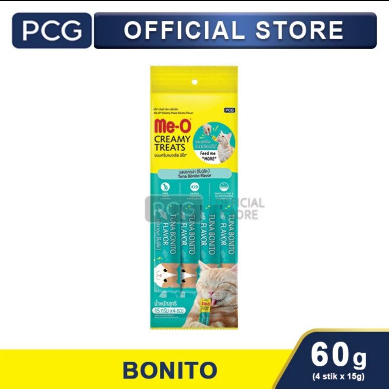 Me-o Creamy Snack Kucing 60gr Meo Liquid Cemilan Kucing - Bonito Flavour