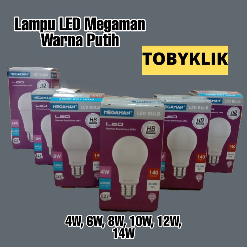 Lampu Bohlam LED Warna Putih Megaman New 4W 6W 8W 10W 12W 14W