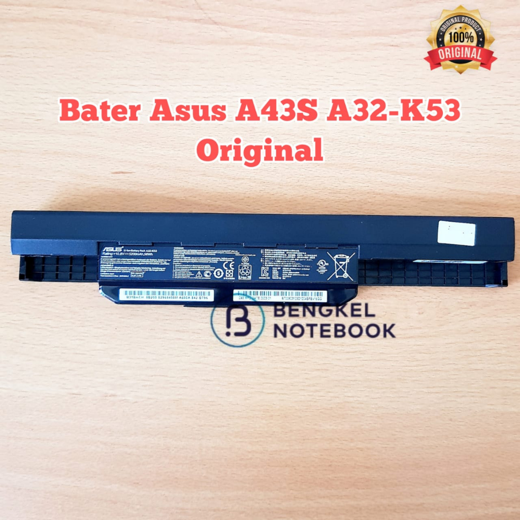 Baterai Asus A43S A32-K53 K43U K53BY K53E K53F K53SJ K53S/E K53SD K53U A53 X44 X84  X43U X53S X54 ORIGINAL