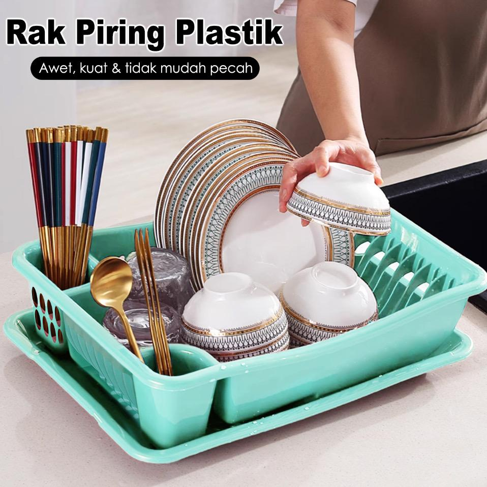 Rak Piring Sendok Bahan Plastik PP Tebal Anti Pecah Perlengkapan Dapur