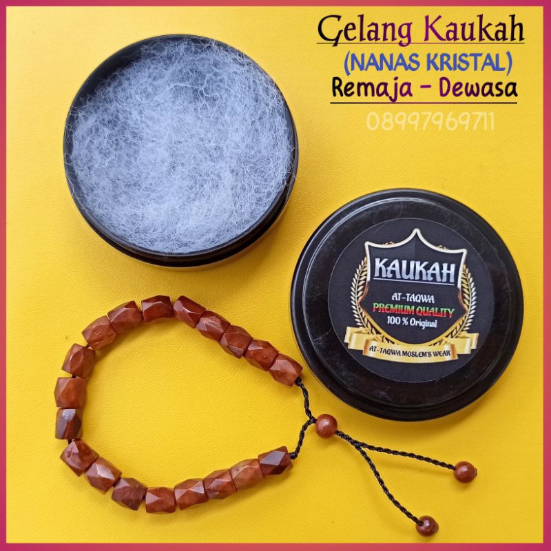 Gelang kaukah (NANAS KRISTAL + WADAH) gelang Kayu kaokah koka kokka kukah kokkah Pria - Wanita