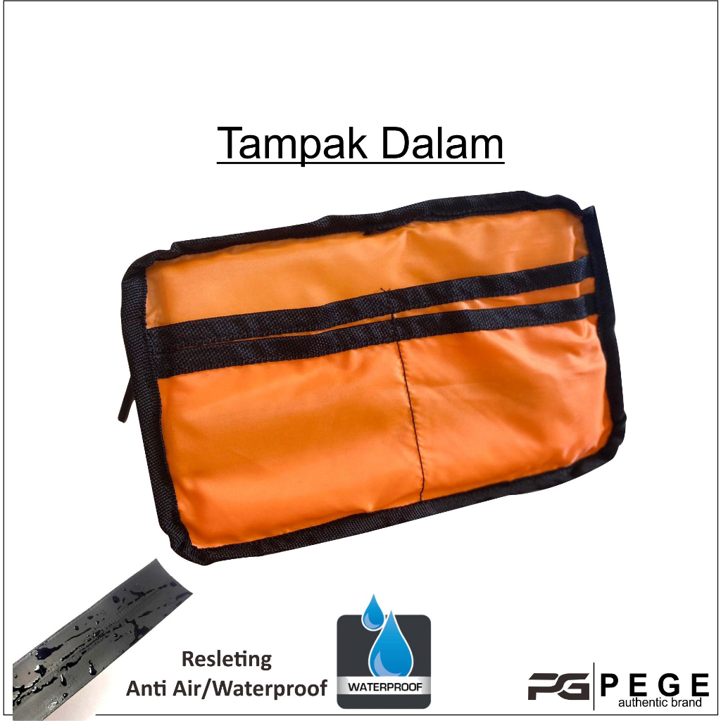 Tas Selempang Pria PEGE Thory Model 2in1 Bahan Waterproof AntiAir Model Polos Kasual - PG 8966