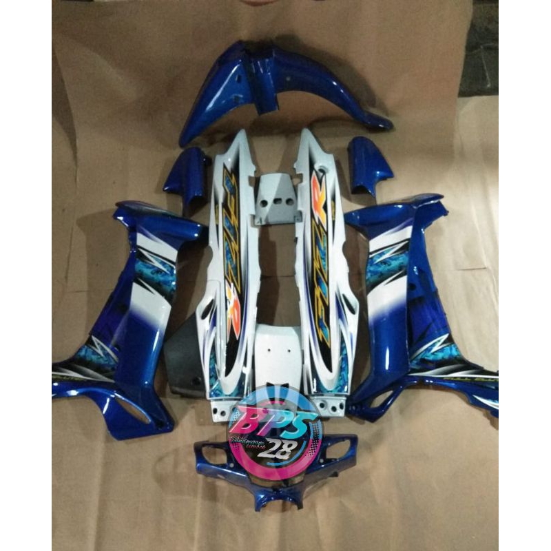 cover body halus full set yamaha fiz r fizr fiz R full clutch 2005 biru putih
