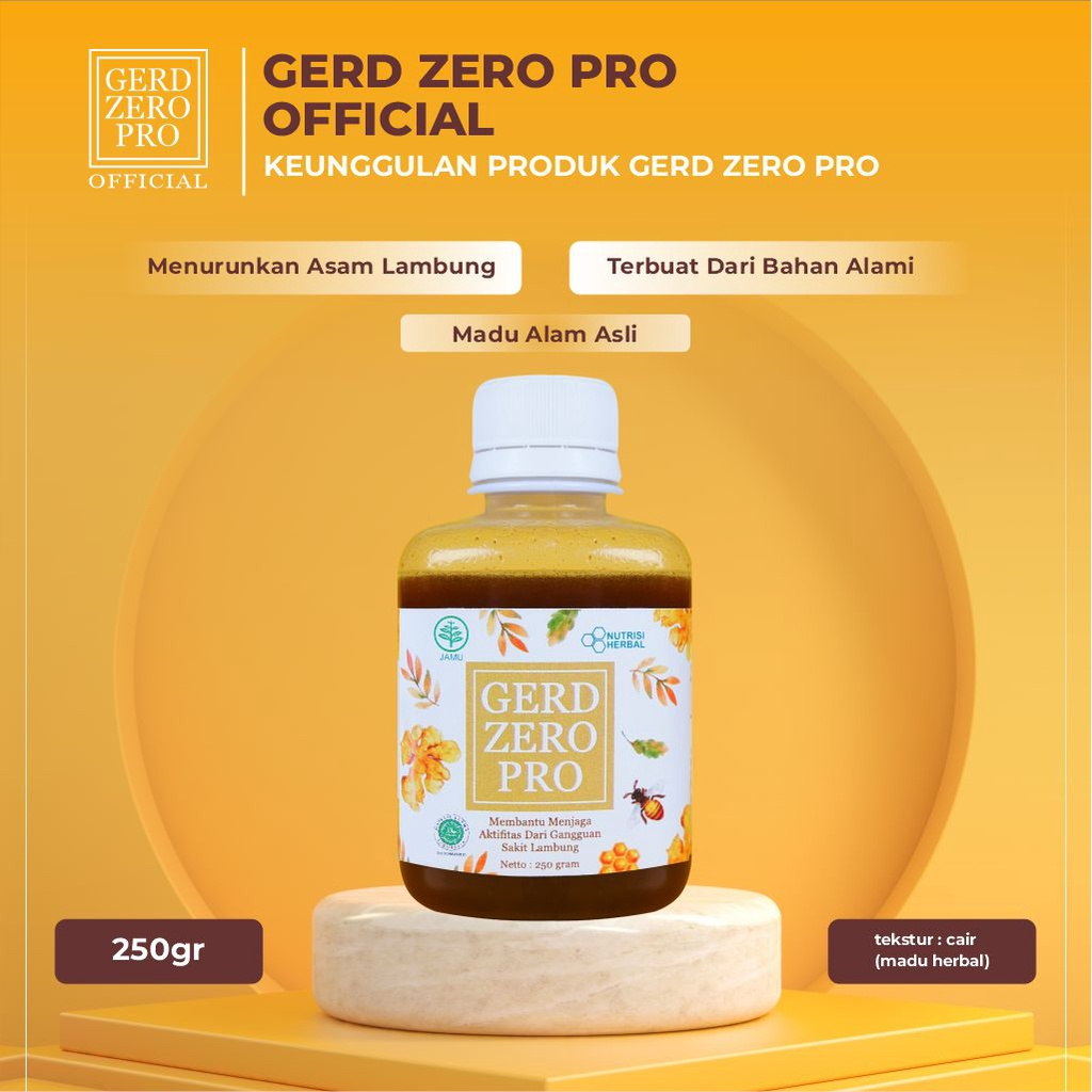 GERD ZERO PRO 250gr - Madu Herbal Lambung Gerd Maag Kronis
