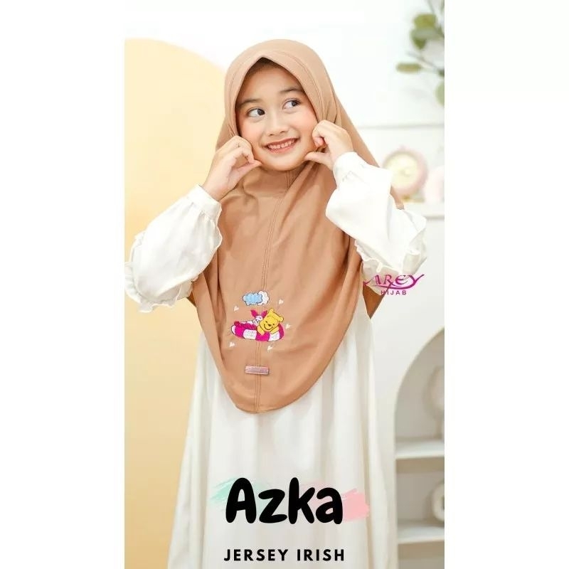 (Original Arey) AZKA •jilbab instan anak jersey irish•hijab instan kids pet