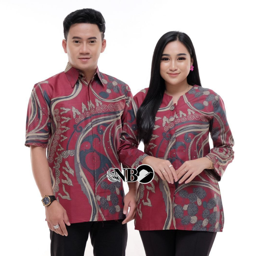 Batik Couple Modern Atasan Blouse Batik Kerja Kantor Wanita Seragam Batik M L XL XXL