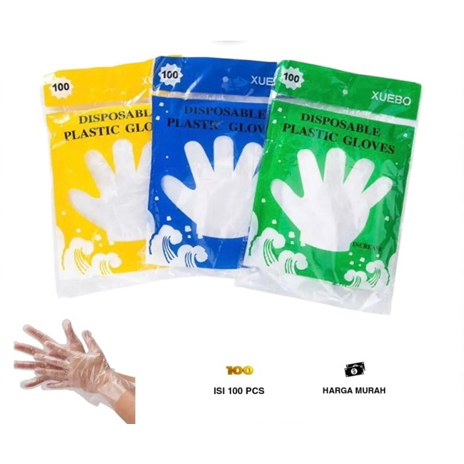 Sarung Tangan Plastic Sekali Pakai isi up to 100pcs